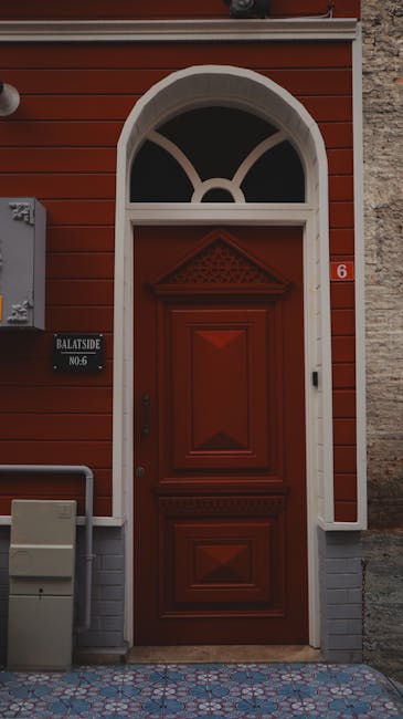 A classic red doorway representing access to elite banking services